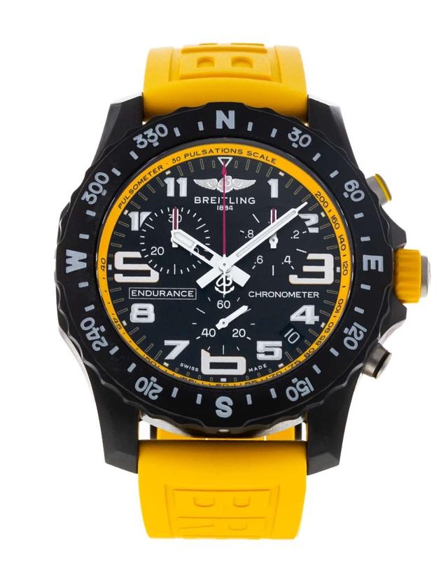 breitling yellow rubber strap